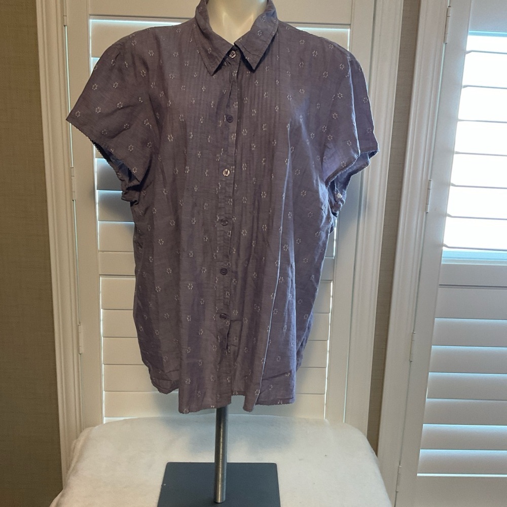 Caribbean Joe Lavender Short-Sleeve Button-Up Shirt
